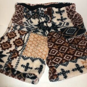 Urban Outfitters Sherpa/Fleece Patterned Mens Shorts, Medium, pre-owned